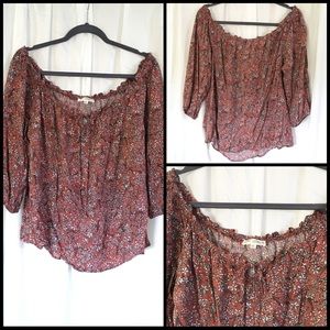 1X Off-The-Shoulders Floral Top